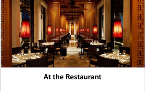Restaurant Vocabulary for ESL Students